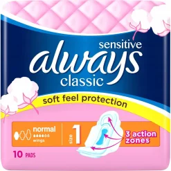 Always Classic Normal Sensitive Sanitary napkins 10 pcs.