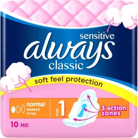 Always Classic Normal Sensitive Sanitary napkins 10 pcs.